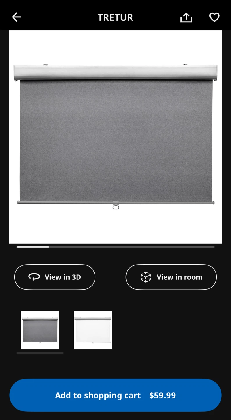 IKEA Tretur Roller Blind - 32 inch