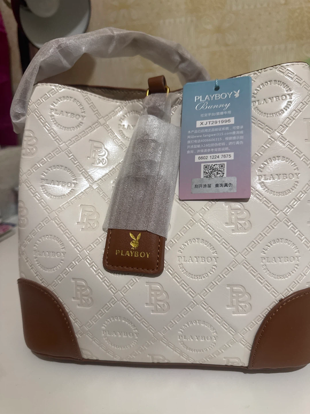 Playboy Bunny White & Brown Handbag - photo 2