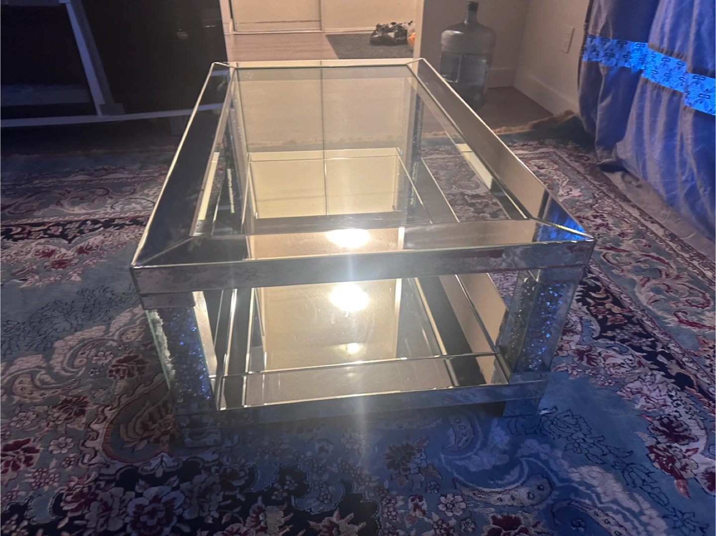 Mirrored Coffee Table with Crushed Diamonds - photo 3