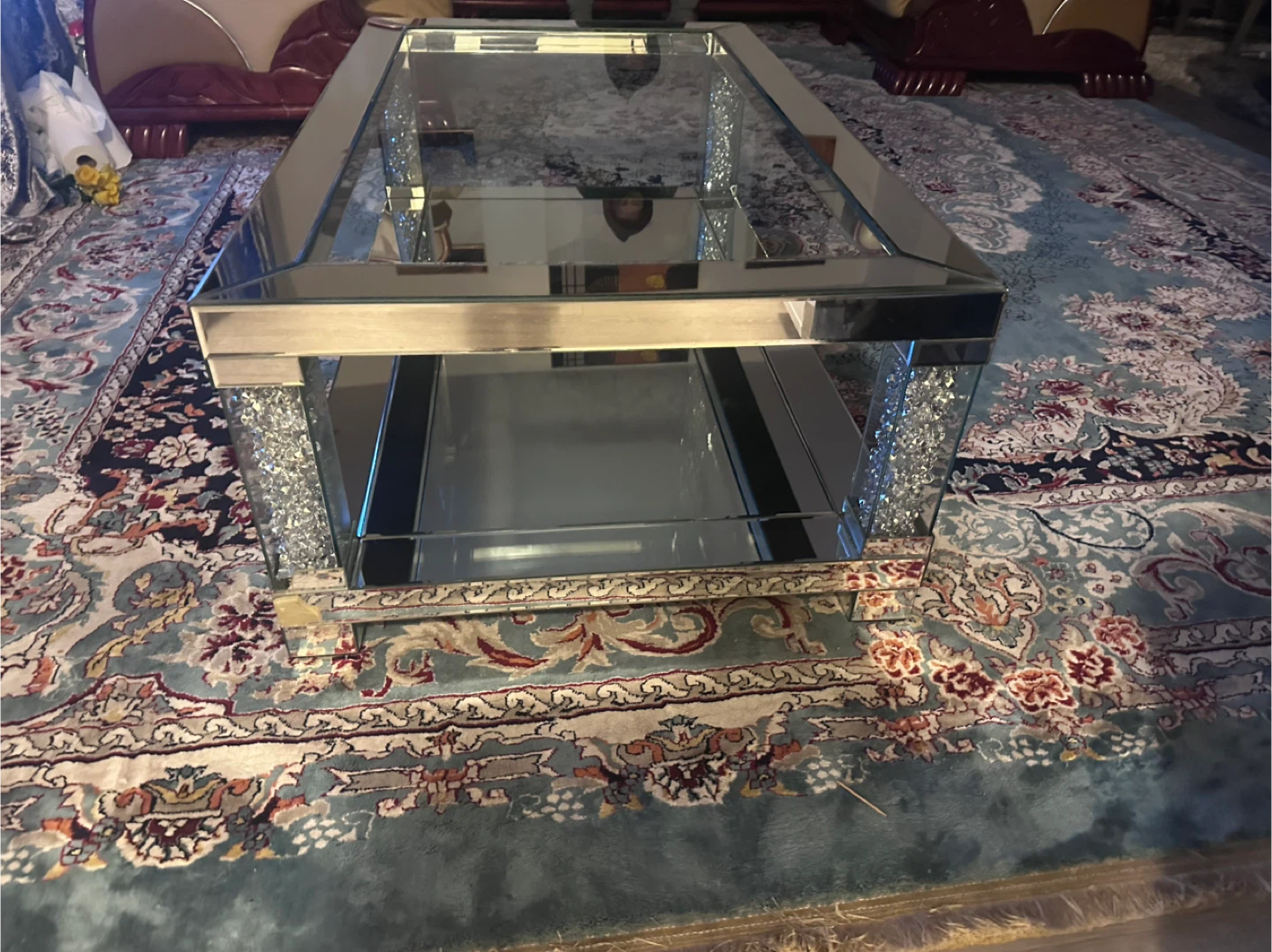 Mirrored Coffee Table with Crushed Diamonds - photo 5