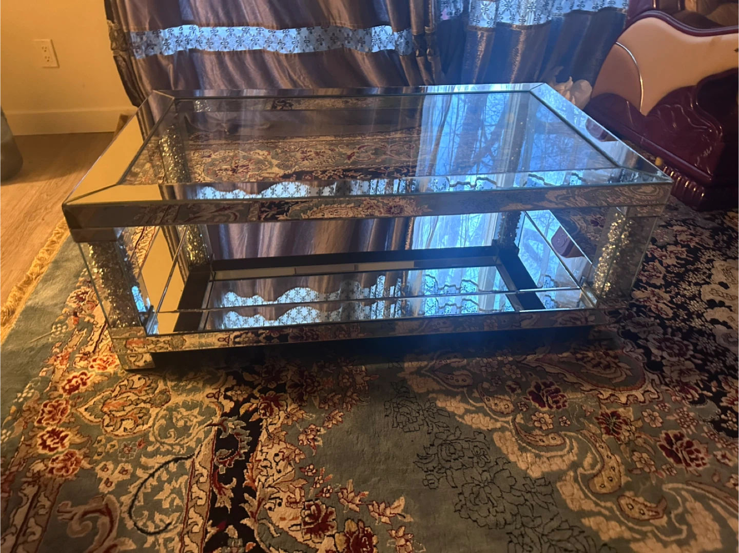Mirrored Coffee Table with Crushed Diamonds - photo 4
