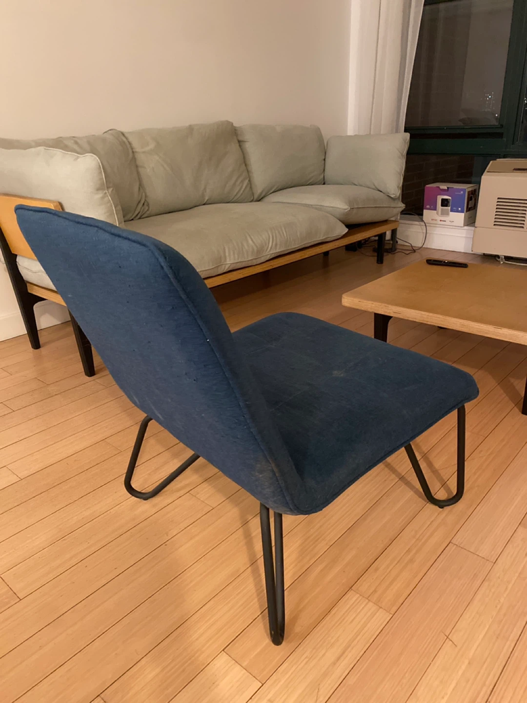 Dark Blue Accent Chair - photo 2