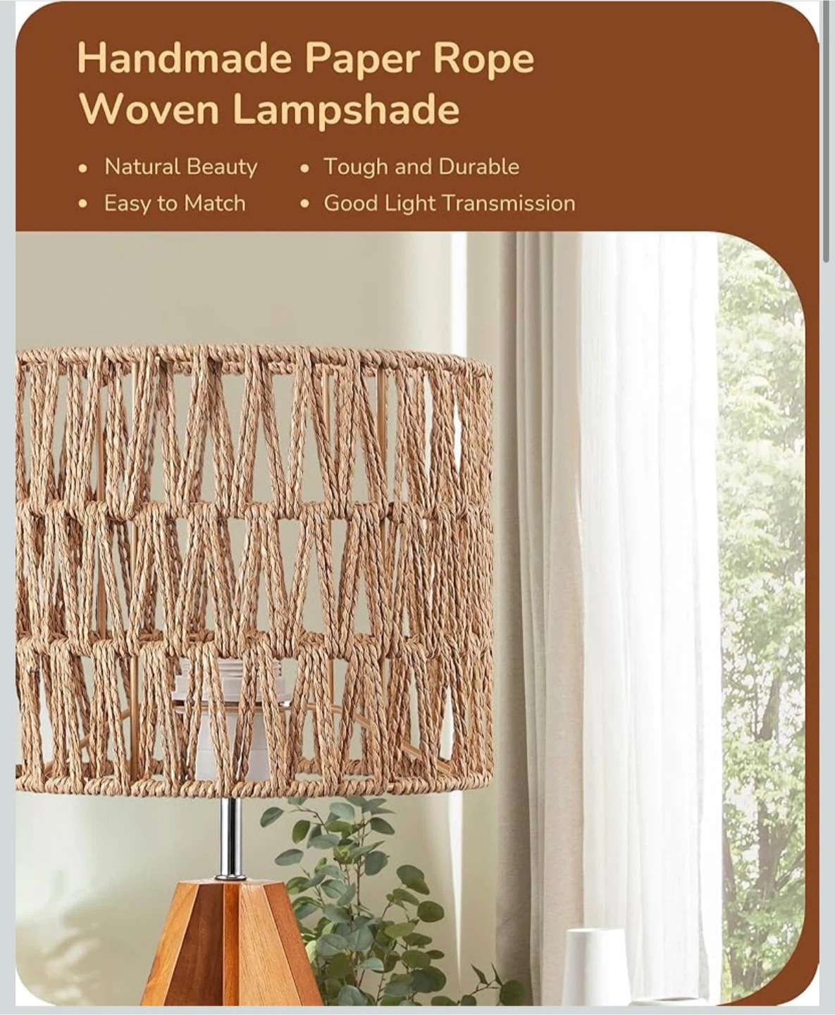 Small Table Lamp Bedside Lamp Nightstand Lamp Boho - photo 2