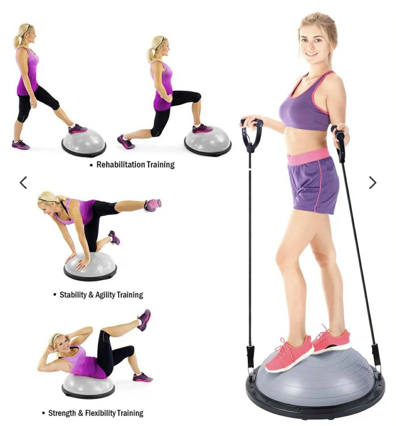 Sportneer Half Balance Ball Balance Board with Resistance Bands - photo 2