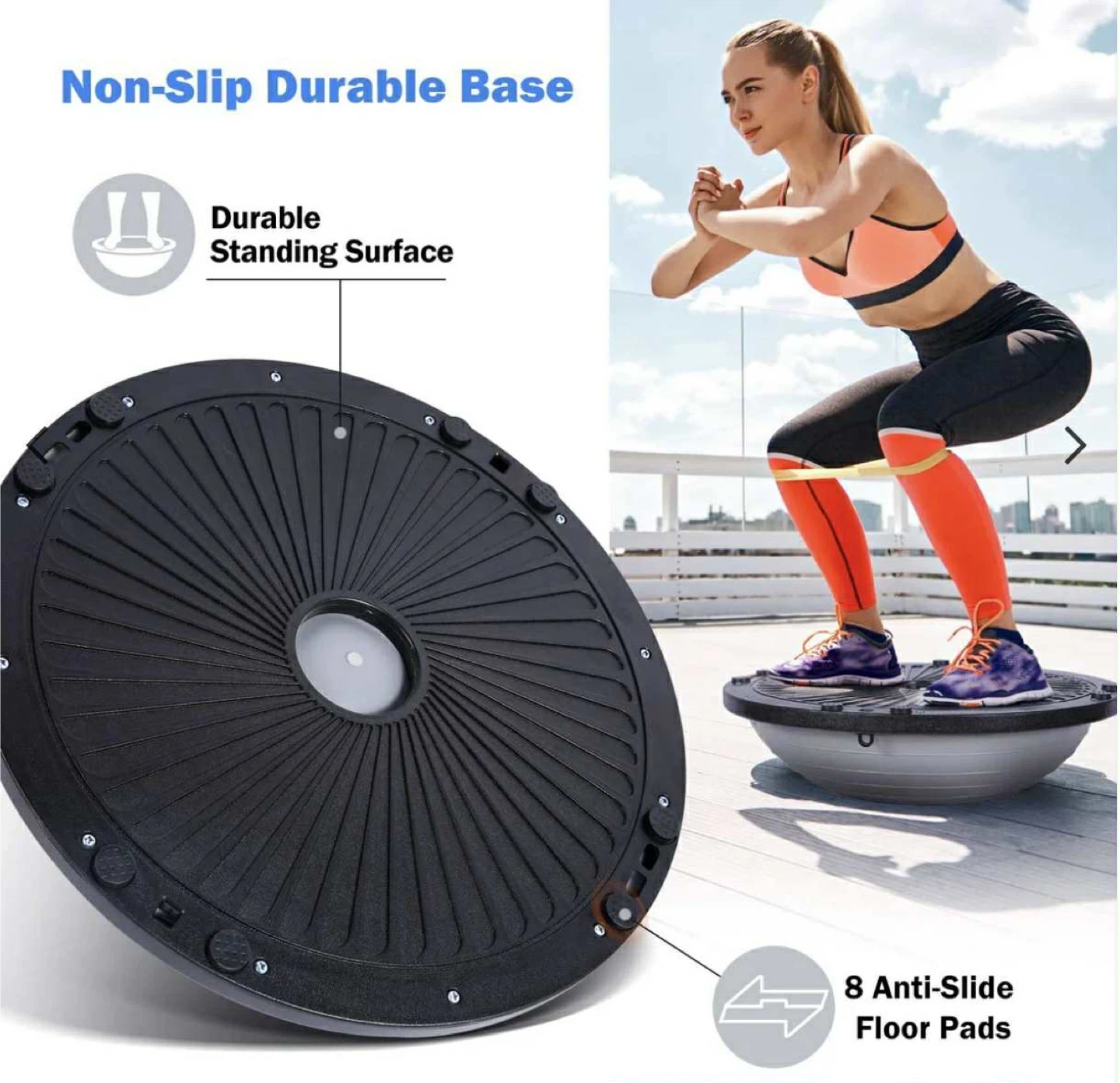 Sportneer Half Balance Ball Balance Board with Resistance Bands - photo 5