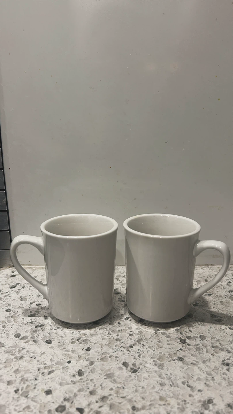 Set of 2 White Mugs