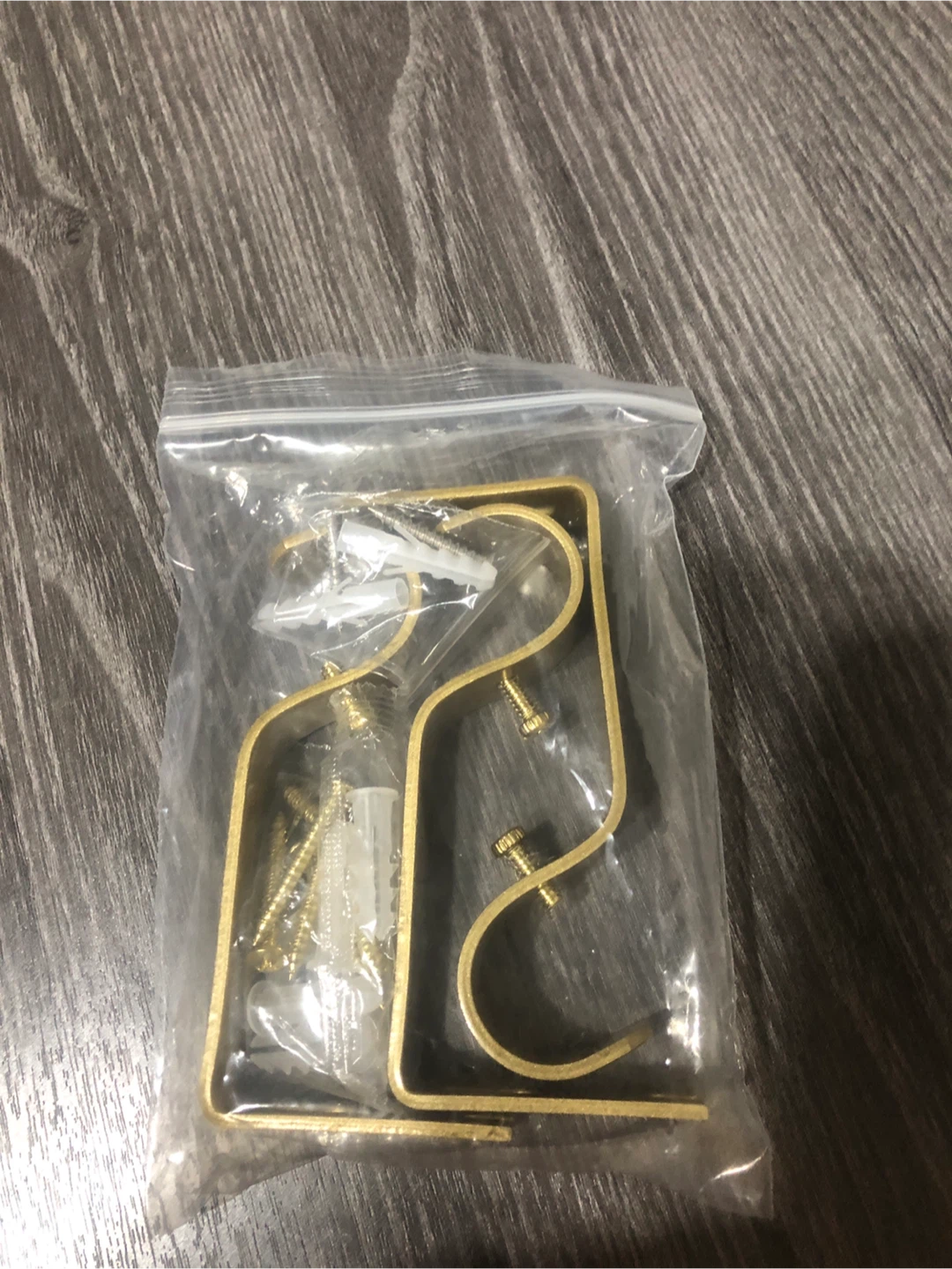 NEW-Curtain Rod Brackets Set of 3  - Gold Tone - photo 3