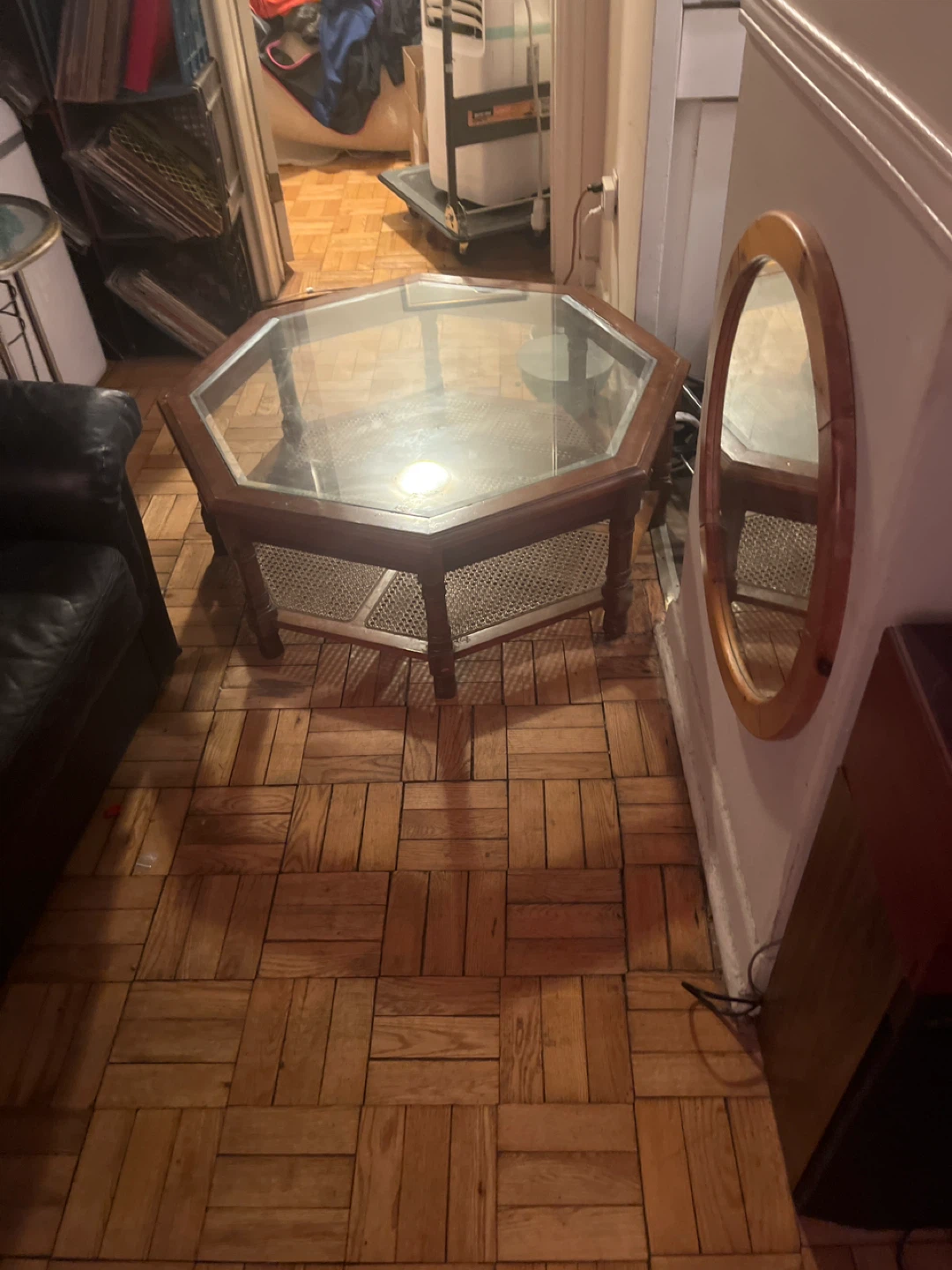 Octagonal Glass Top Coffee Table