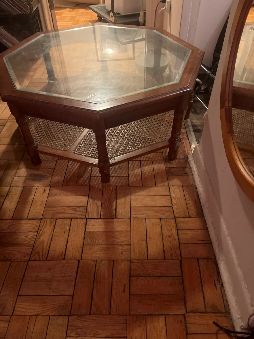 Octagonal Glass Top Coffee Table - photo 2