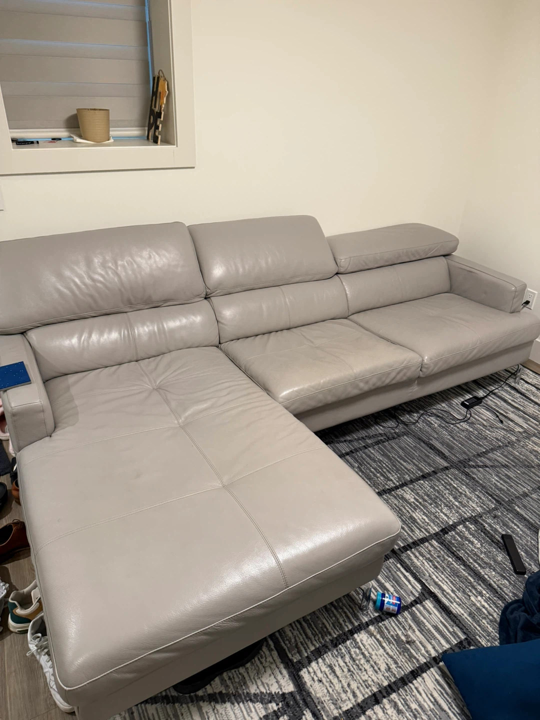Mattress and Grey Leather Sectional Sofa - photo 5