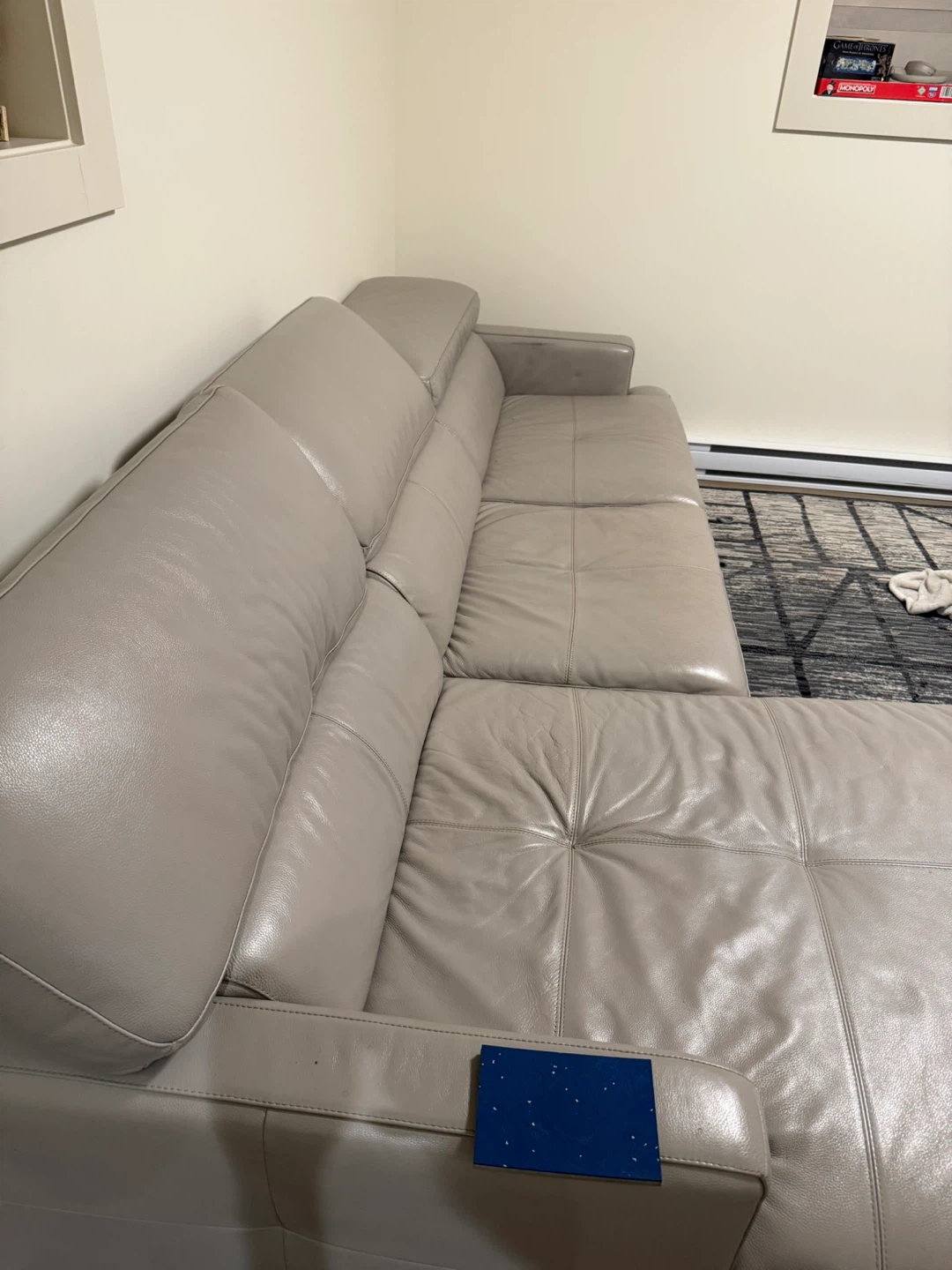 Mattress and Grey Leather Sectional Sofa - photo 4