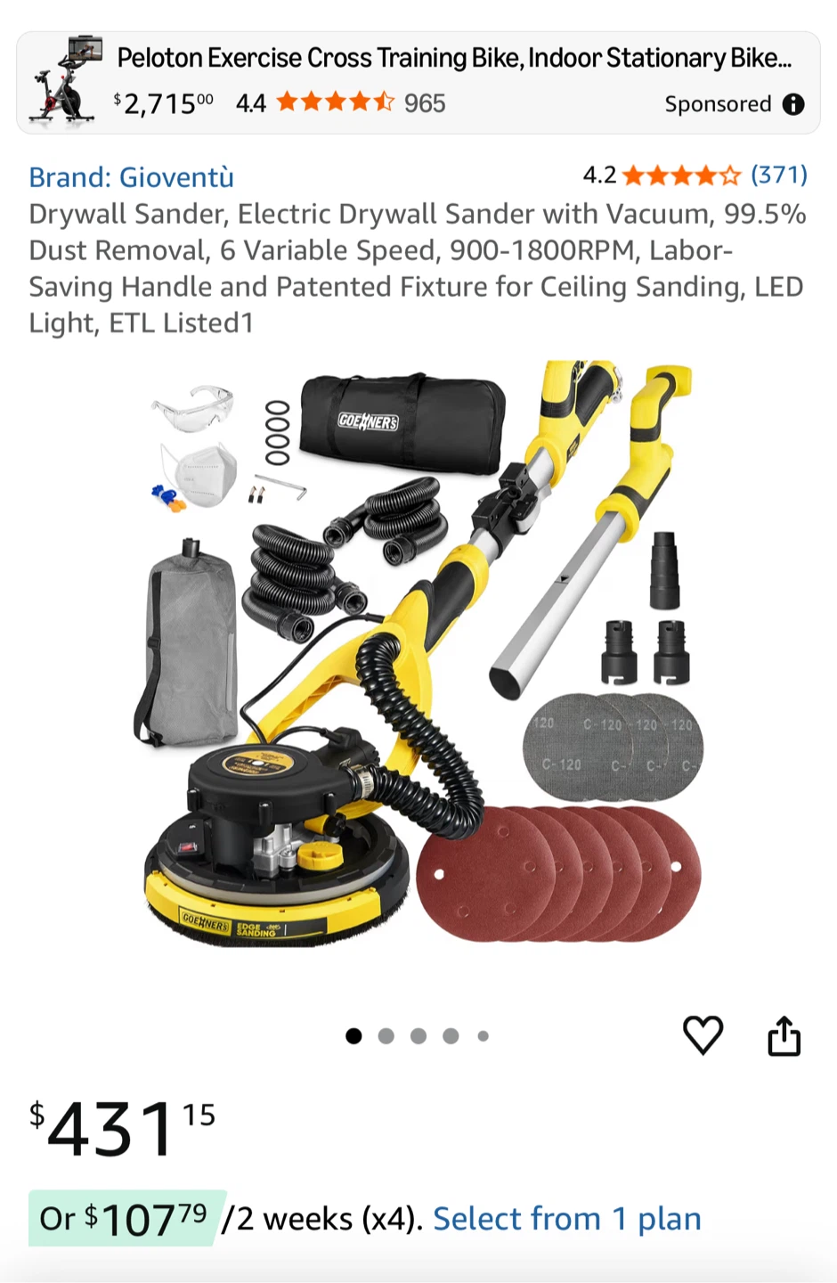 Goerner's Drywall Sander, 6.5-amp, with Vacuum - photo 4