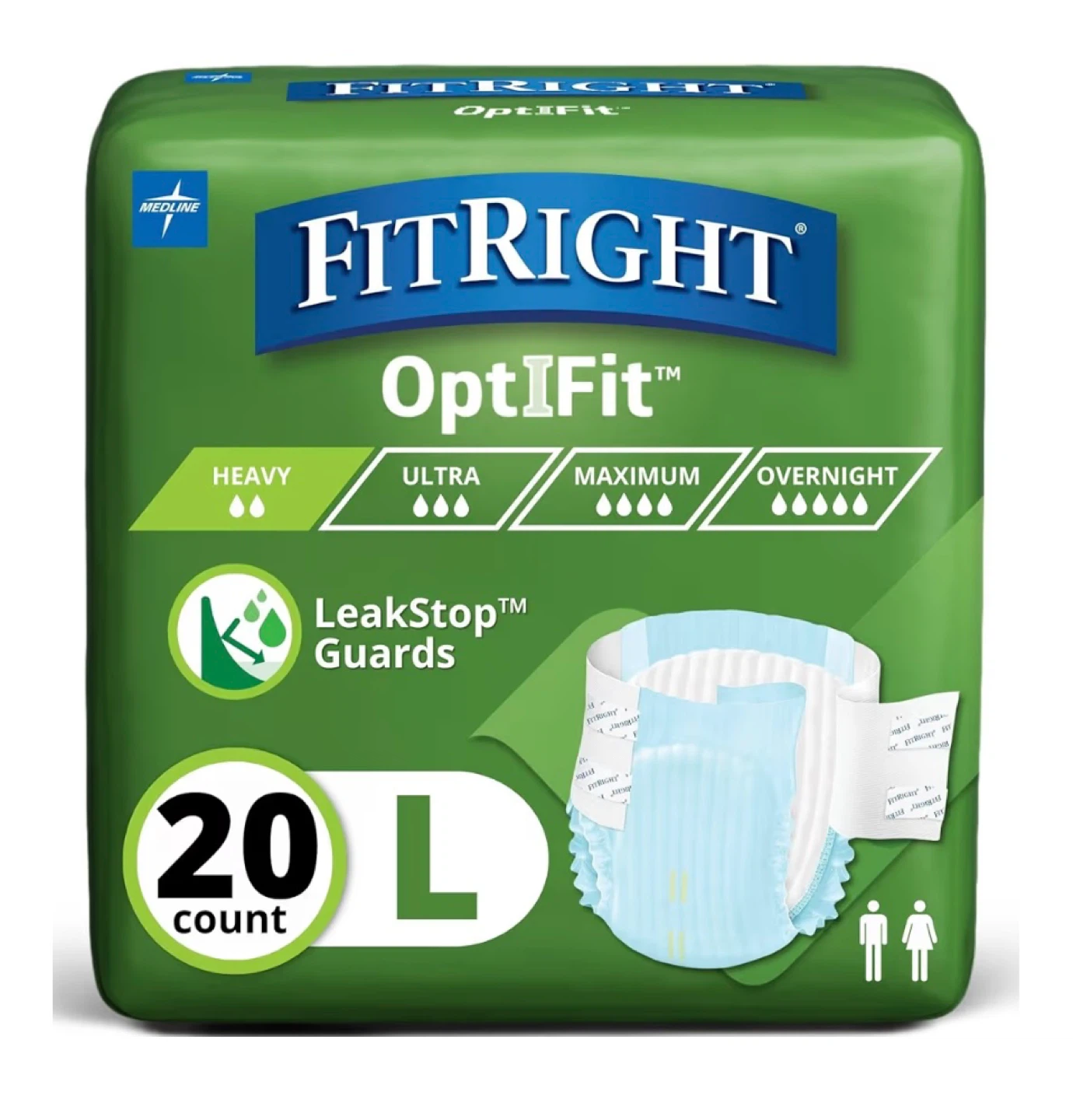 Medline FitRight Extra Adult Briefs L