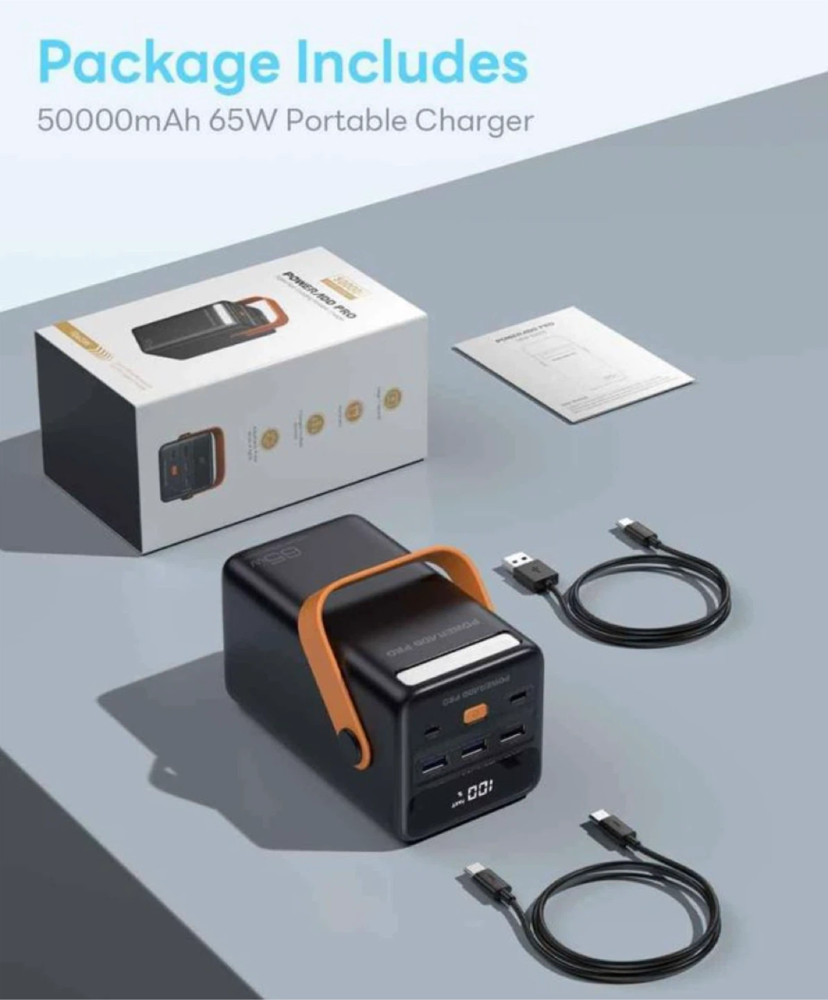 Portable Charger 50000mAh PD 65W USB C Power Bank LED Display - photo 5