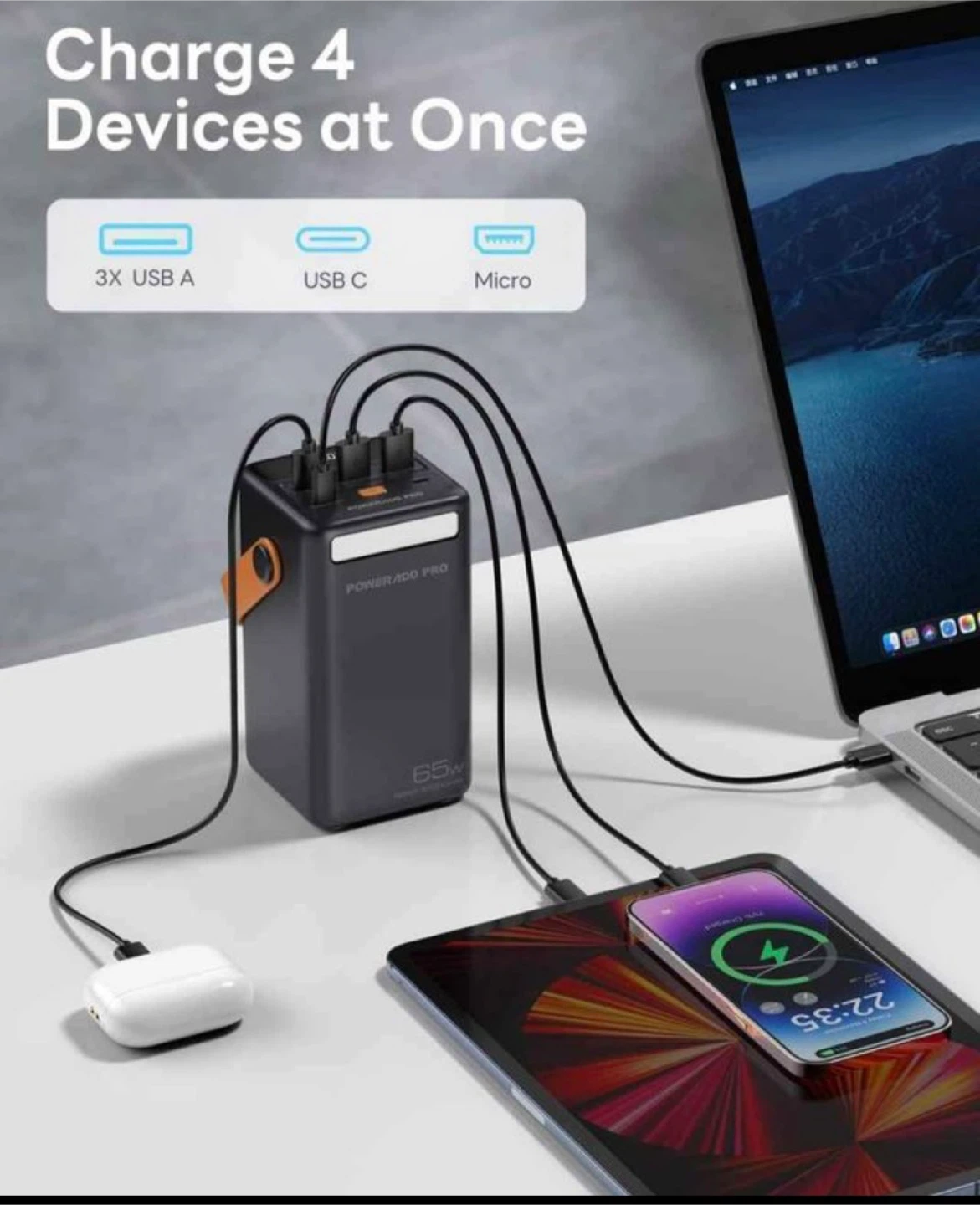 Portable Charger 50000mAh PD 65W USB C Power Bank LED Display - photo 4