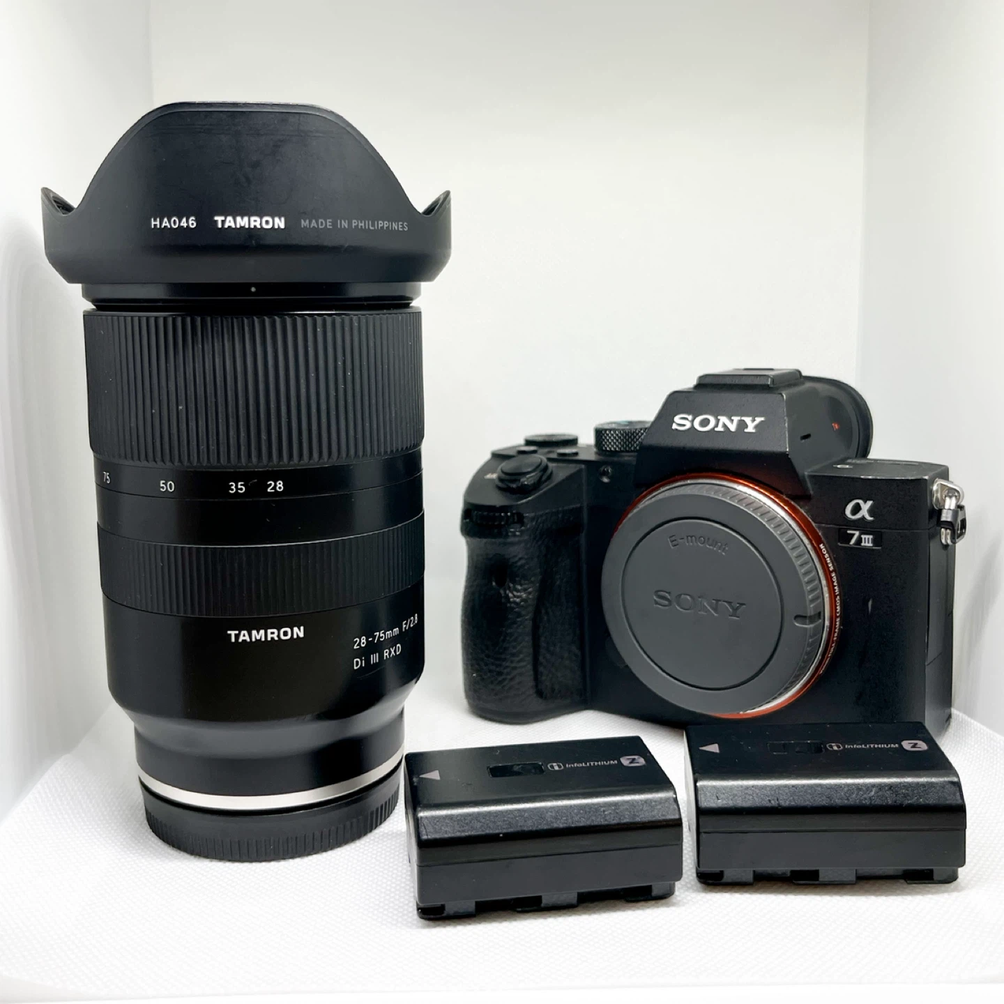 Sony A7 III + Tamron 28–75mm f/2.8 + 2 Sony Batteries