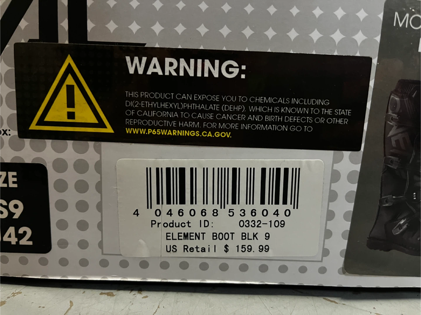O'Neal Element Black Motocross Boots - Size 9 - photo 5