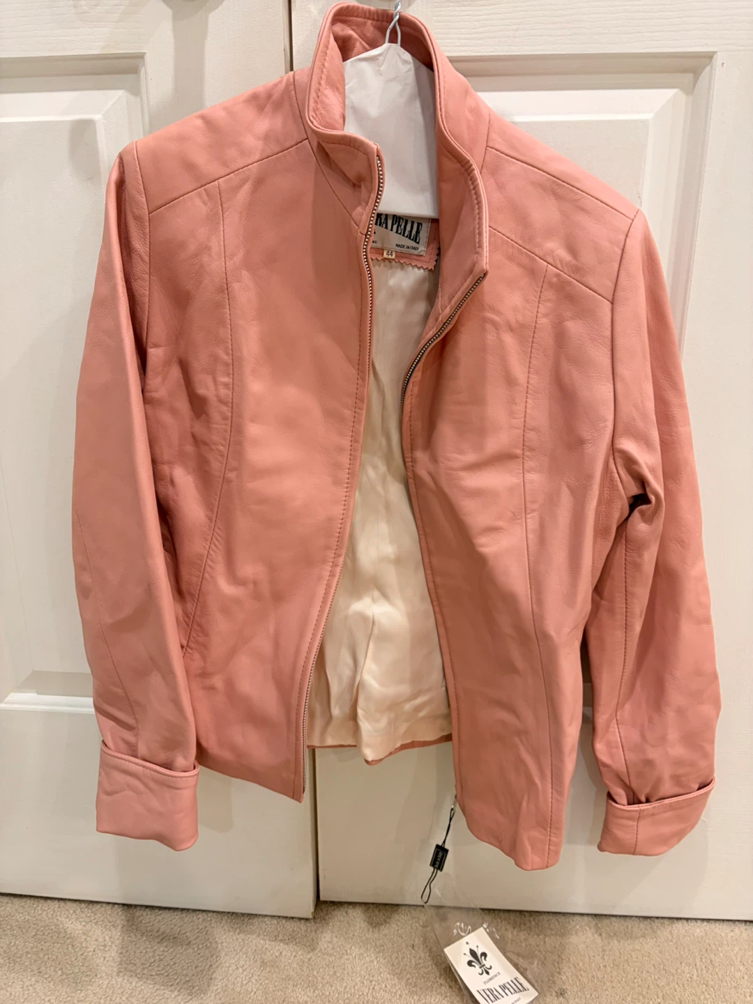 New with tags Italian leather pink jacket s/m