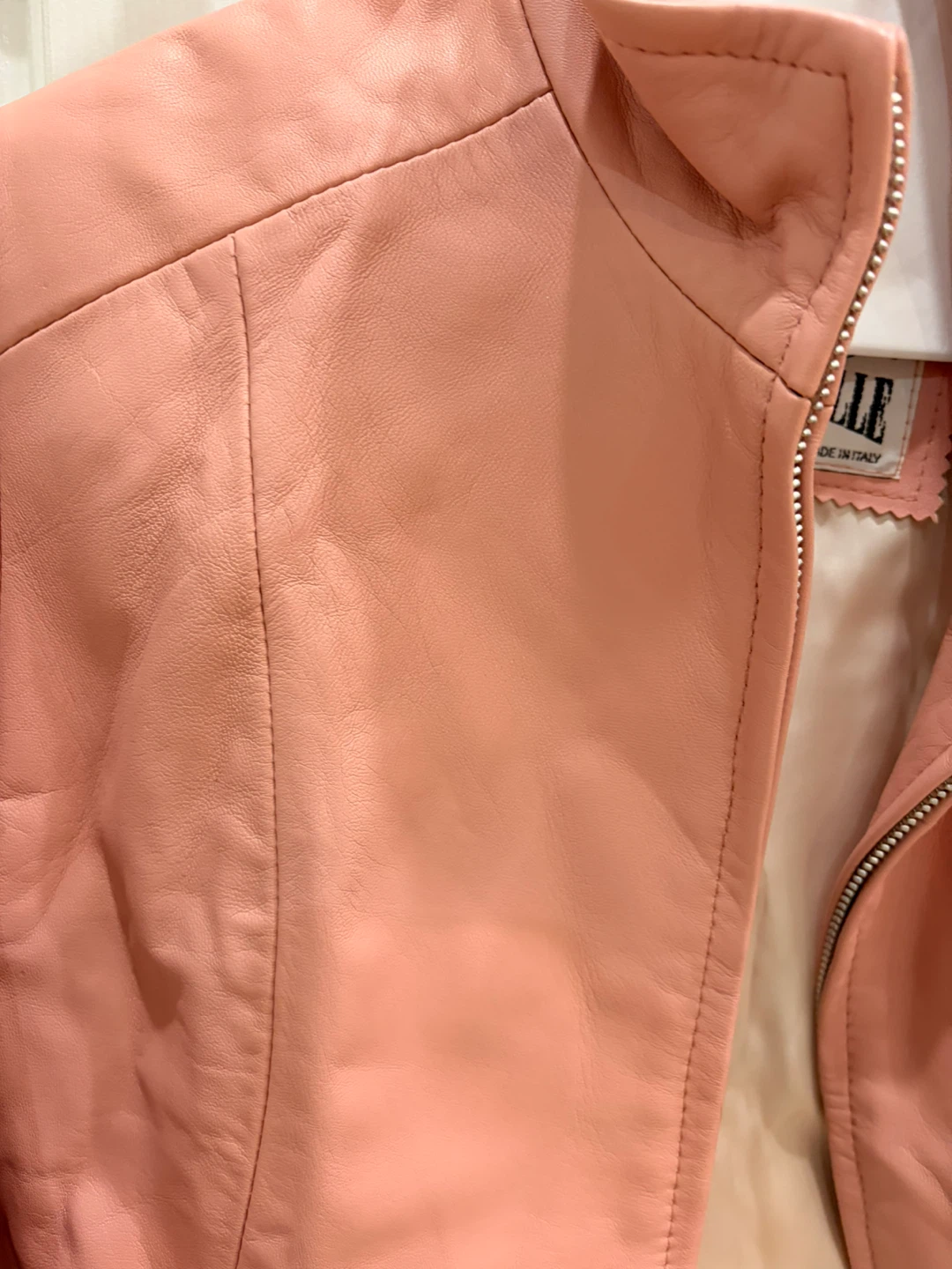 New with tags Italian leather pink jacket s/m - photo 2