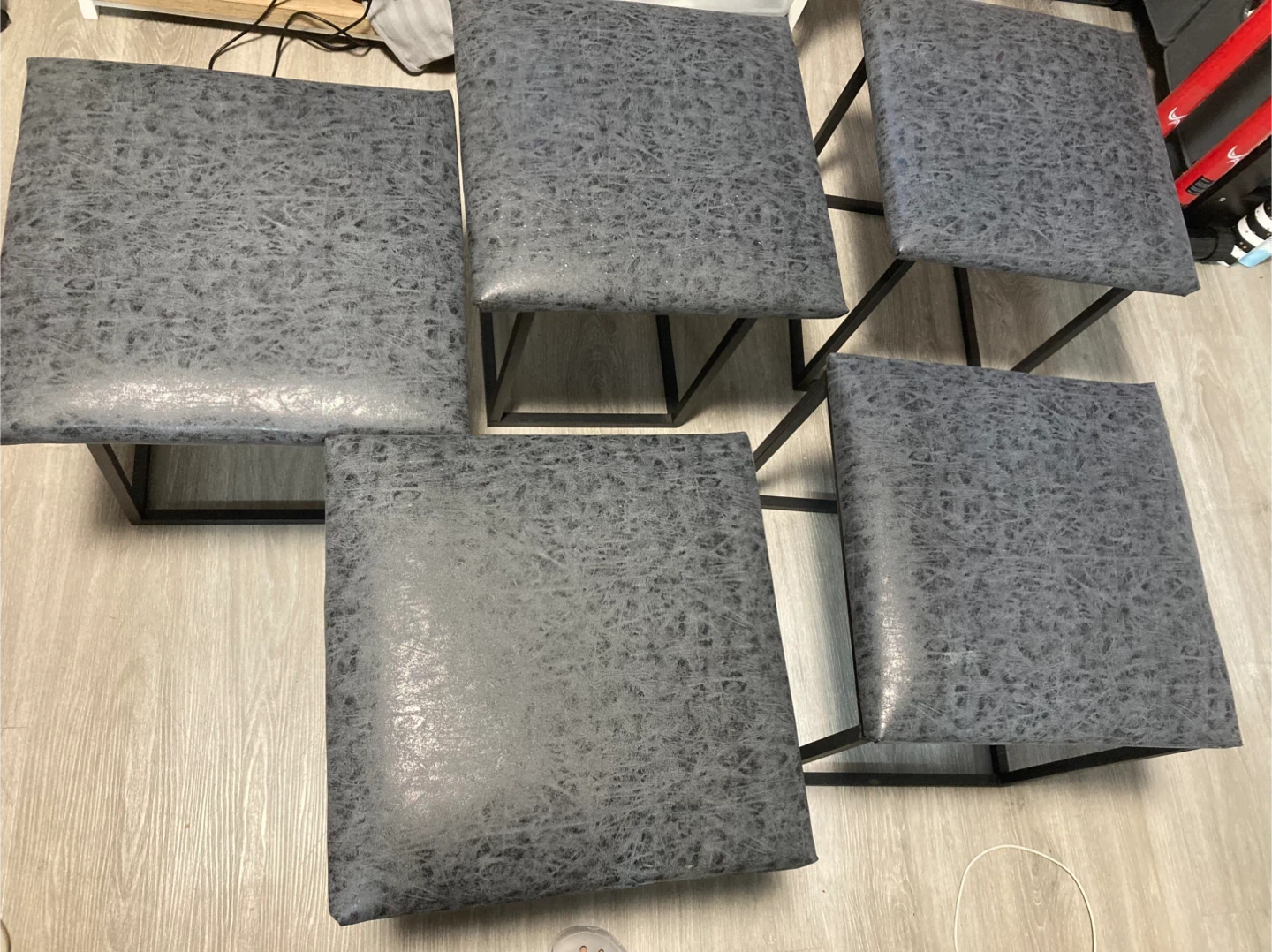 5-in-1 ottoman stackable cube stools - photo 3