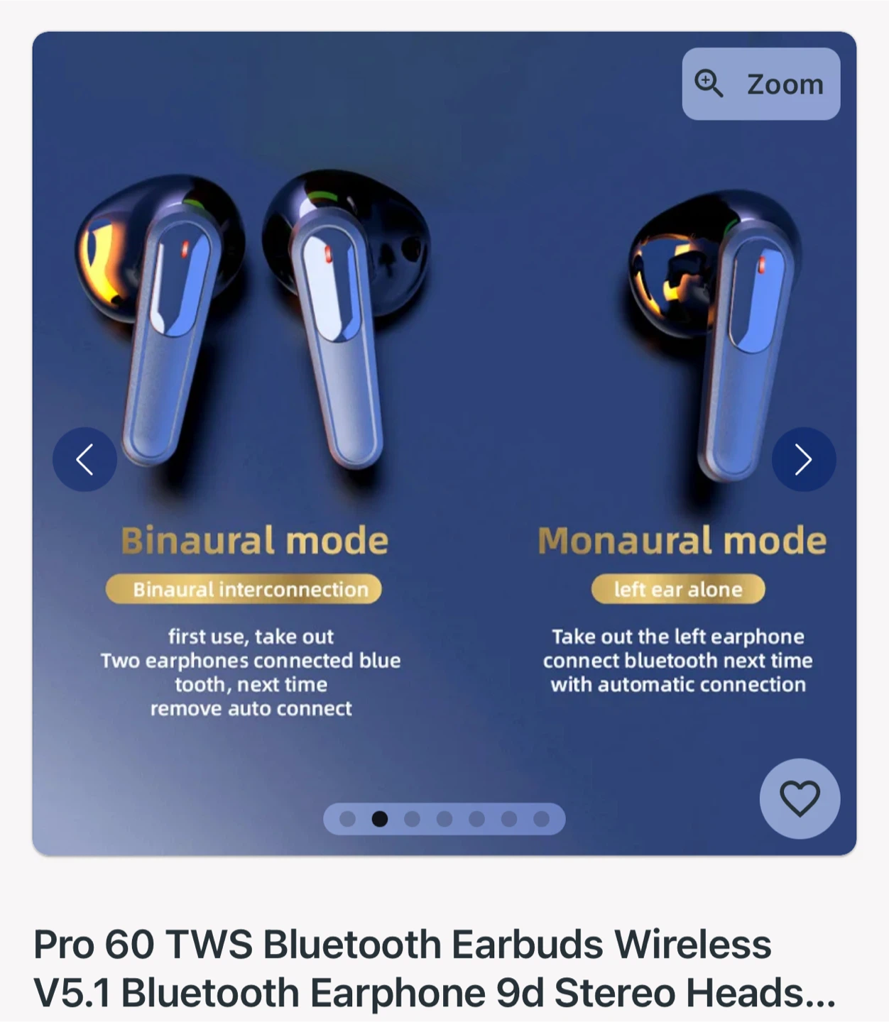Pro 60 TWS Bluetooth Earbuds - photo 4