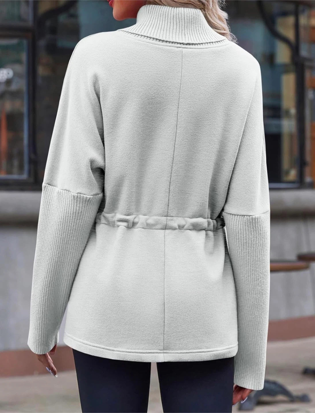 NEW! Grey Turtleneck Drawstring Tunic Top - photo 4