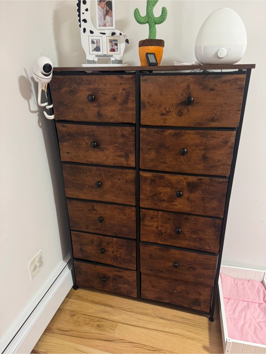 Rustic Brown Dresser with 12 Drawers