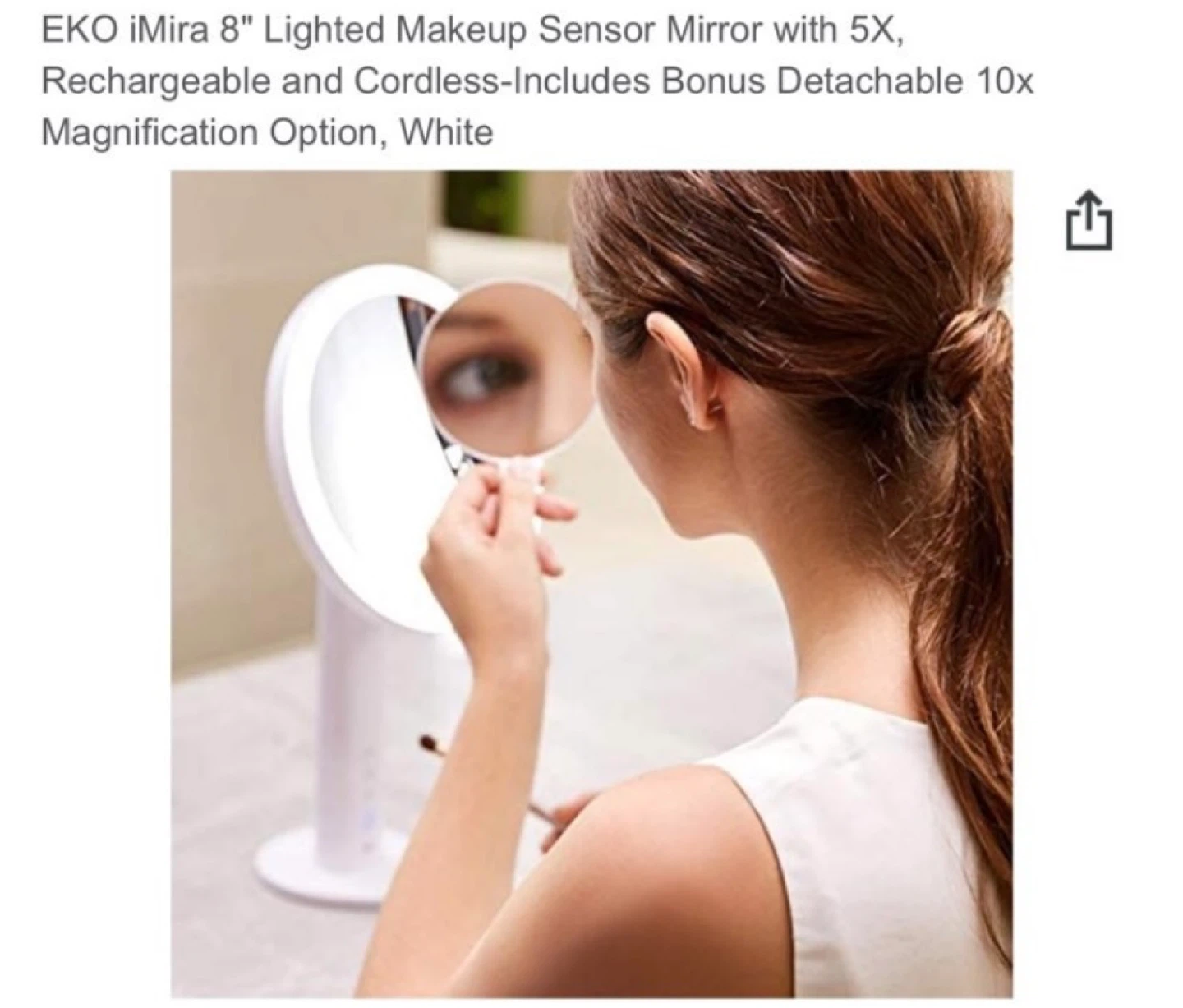 EKO iMira 8" Lighted Makeup Sensor Mirror - photo 5