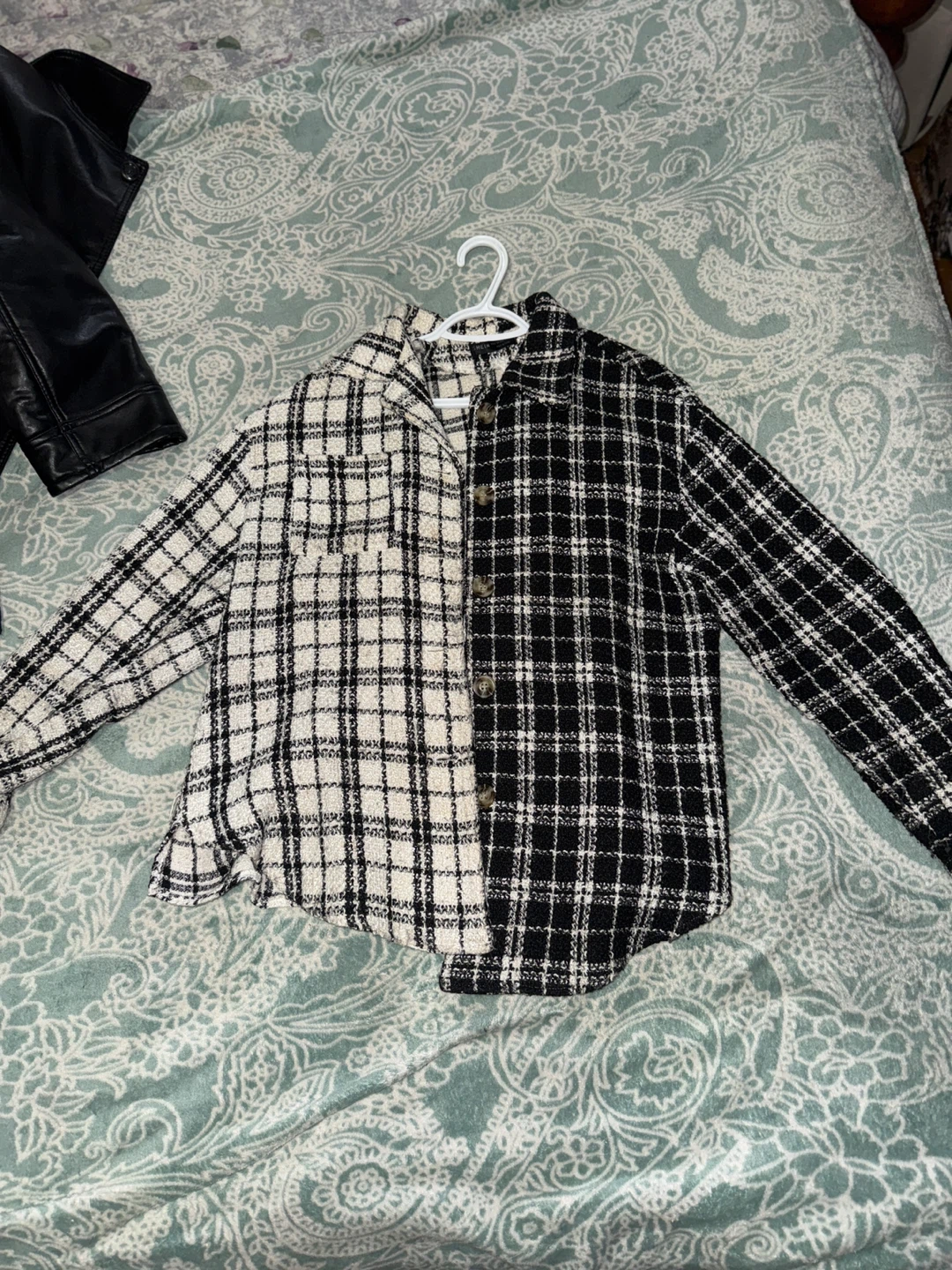 Black & White Plaid Shein Jacket