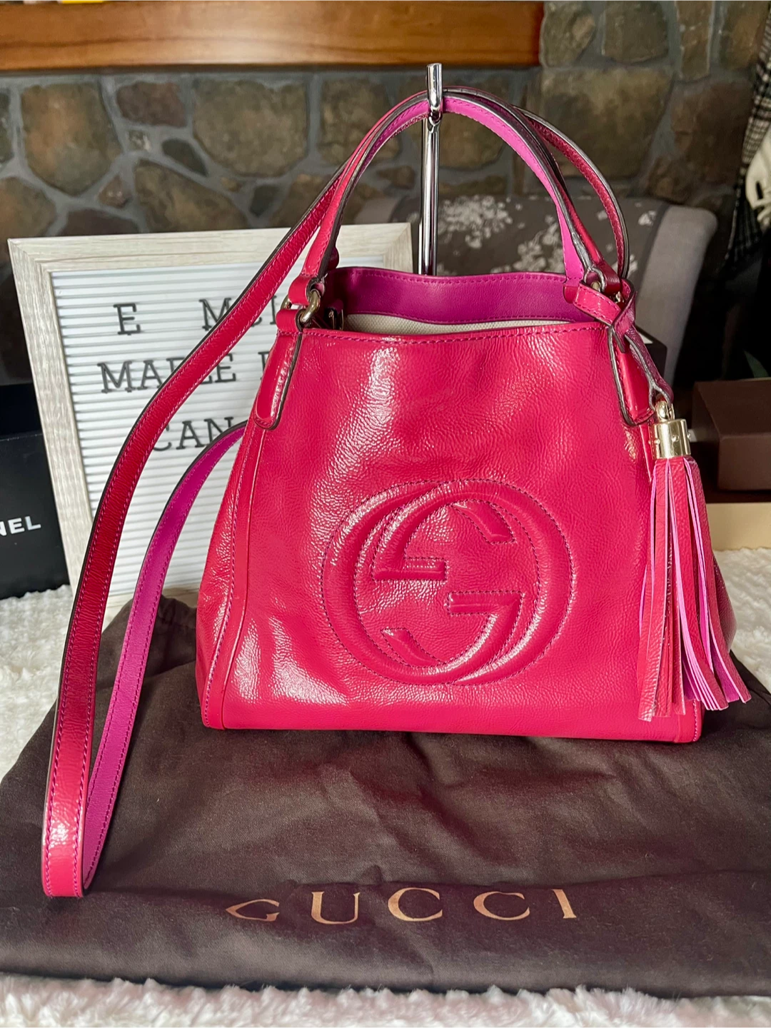Gucci Soho crossbody Bag - Fuchsia