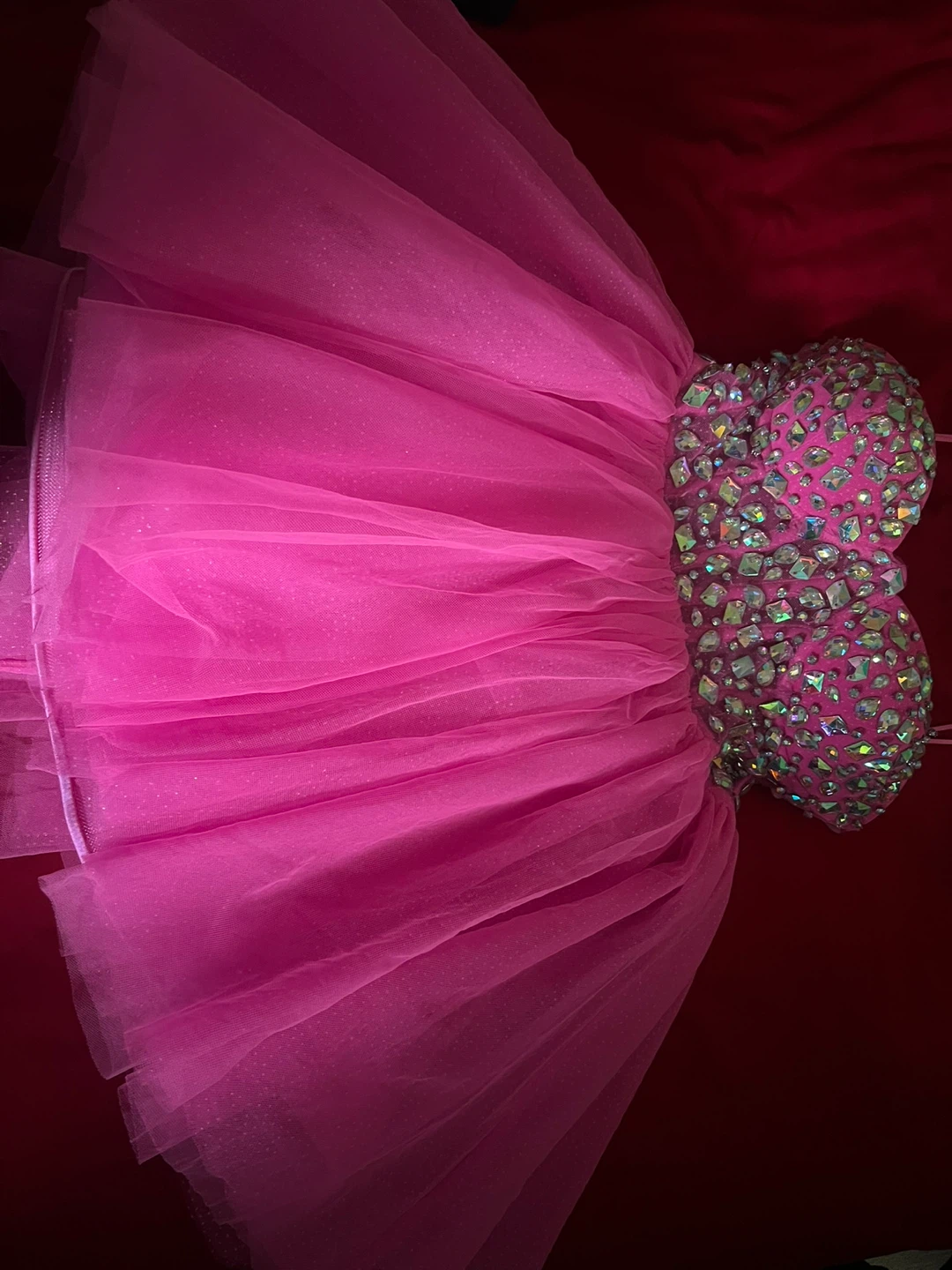 Pink sparkly tulle mini dress/ birthday dress