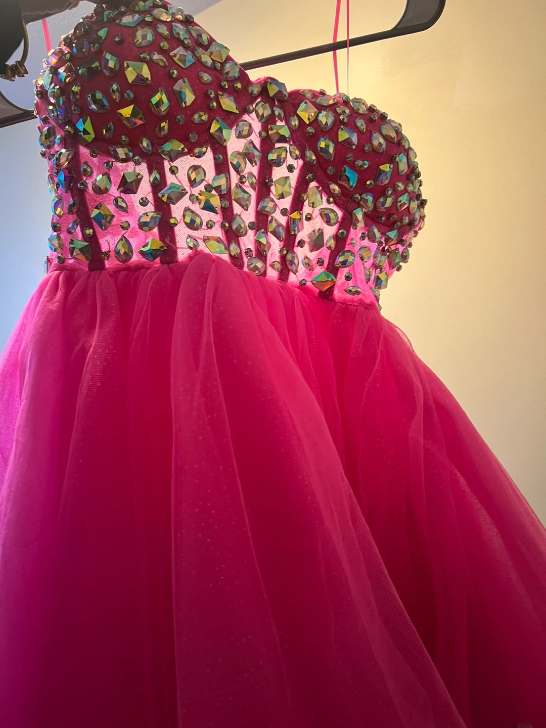 Pink sparkly tulle mini dress/ birthday dress - photo 3