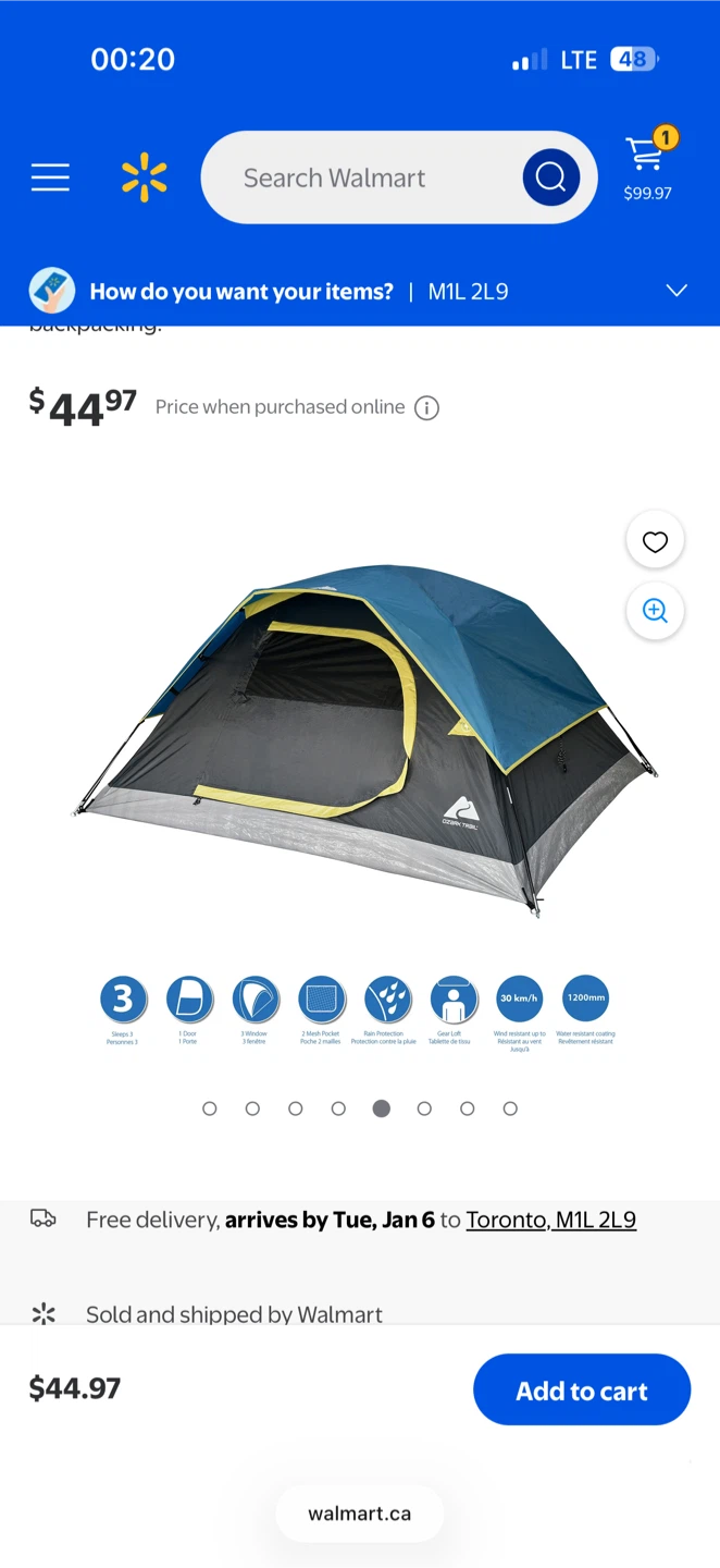 Ozark Trail 3-Person Dome Tent