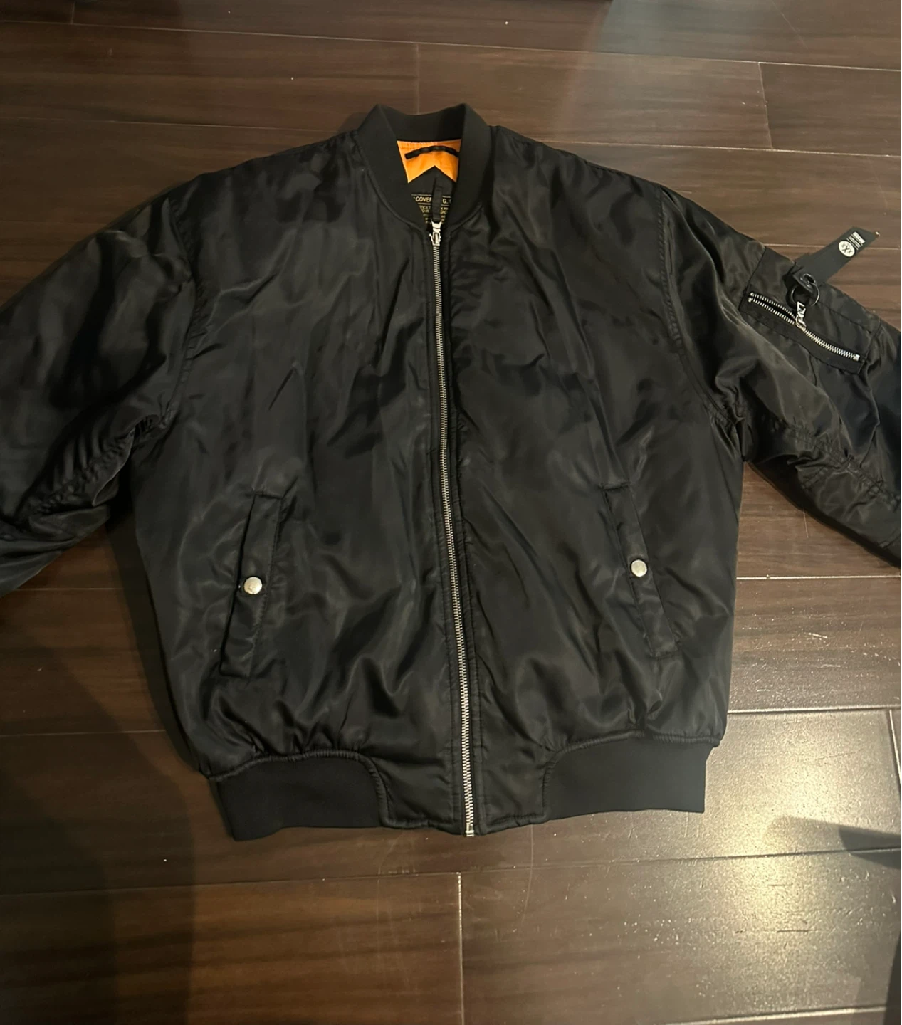 ACOVER MFG. CO. Black Bomber Jacket - Medium