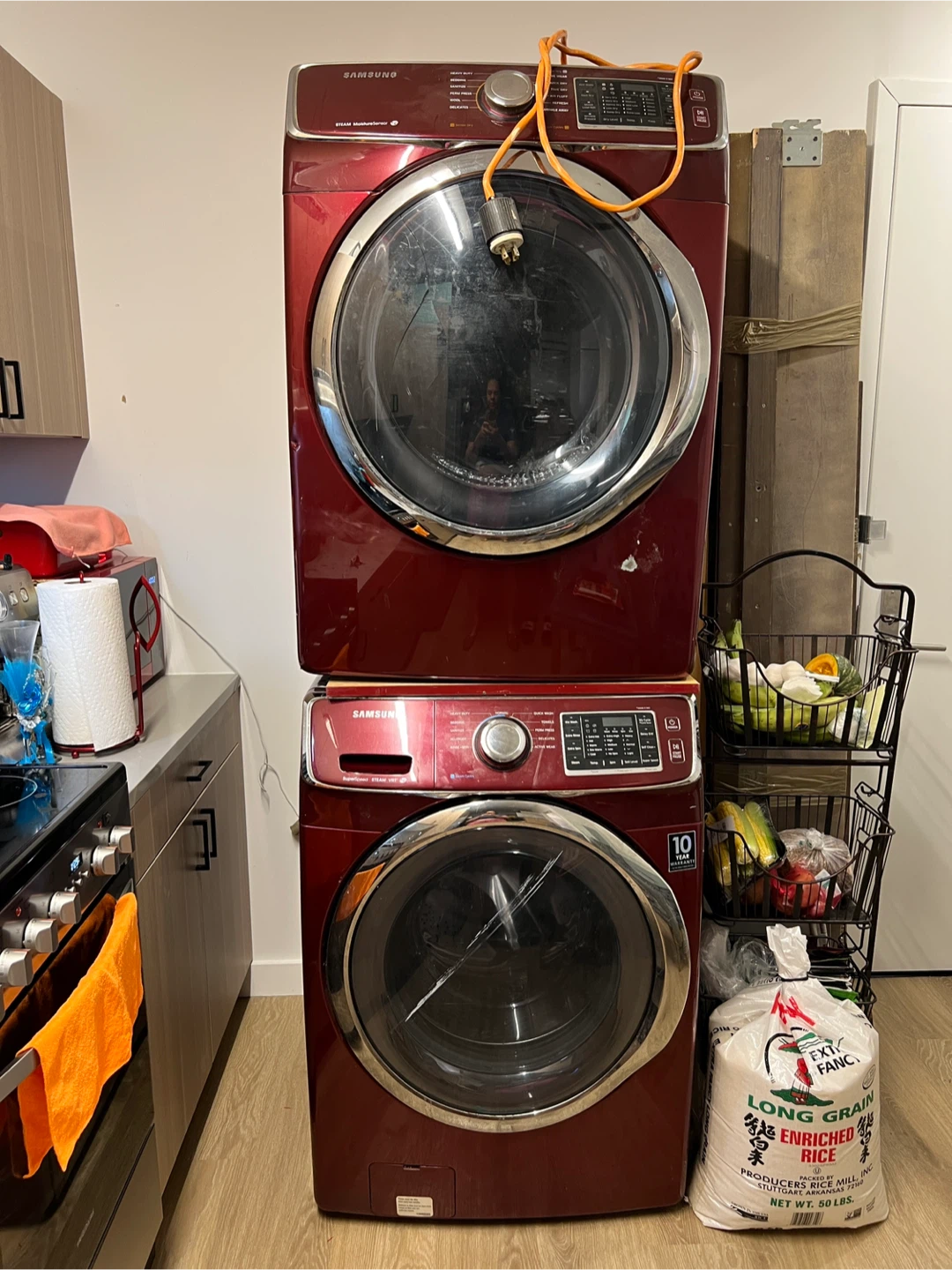 Samsung Washer and Dryer Set - Burgundy
