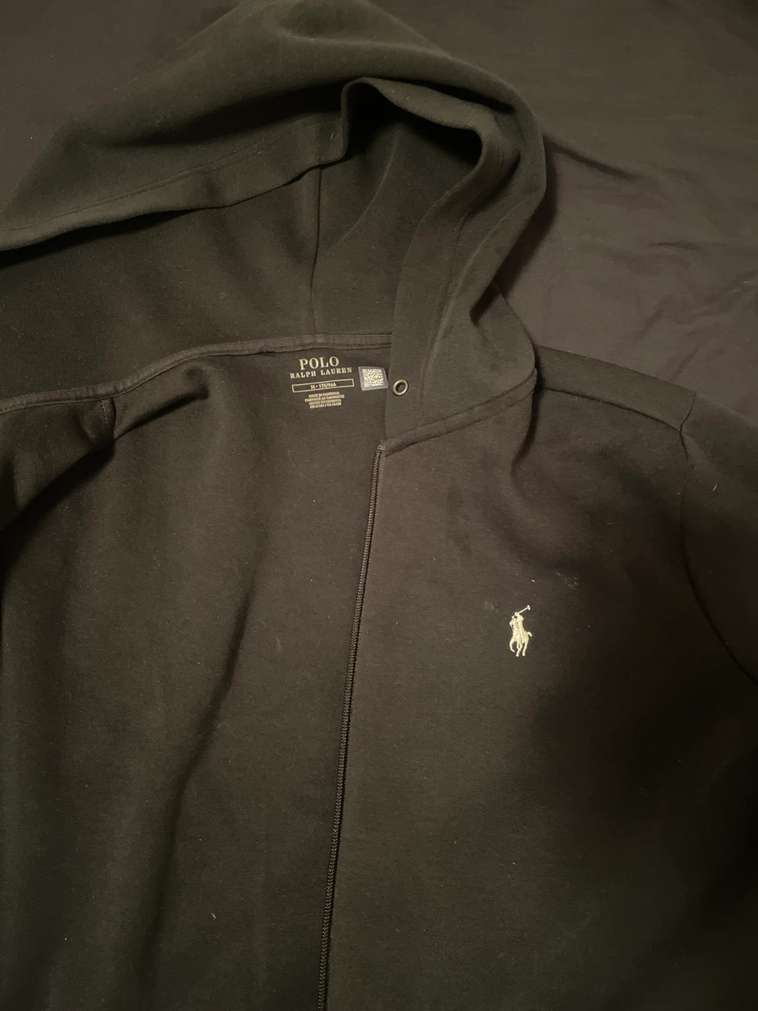 Polo Ralph Lauren Black Zip-Up Hoodie - Size M - photo 2