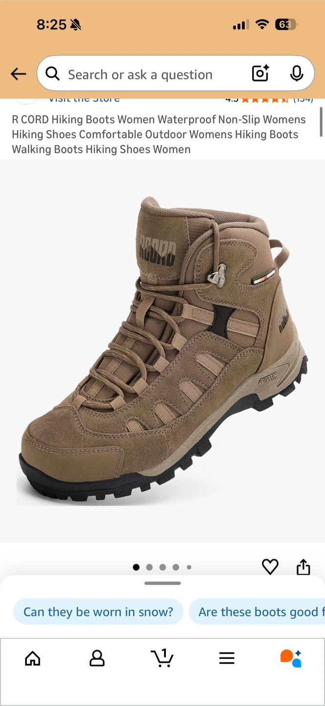R Cord Hiking Boots - Women's Waterproof, Size 8