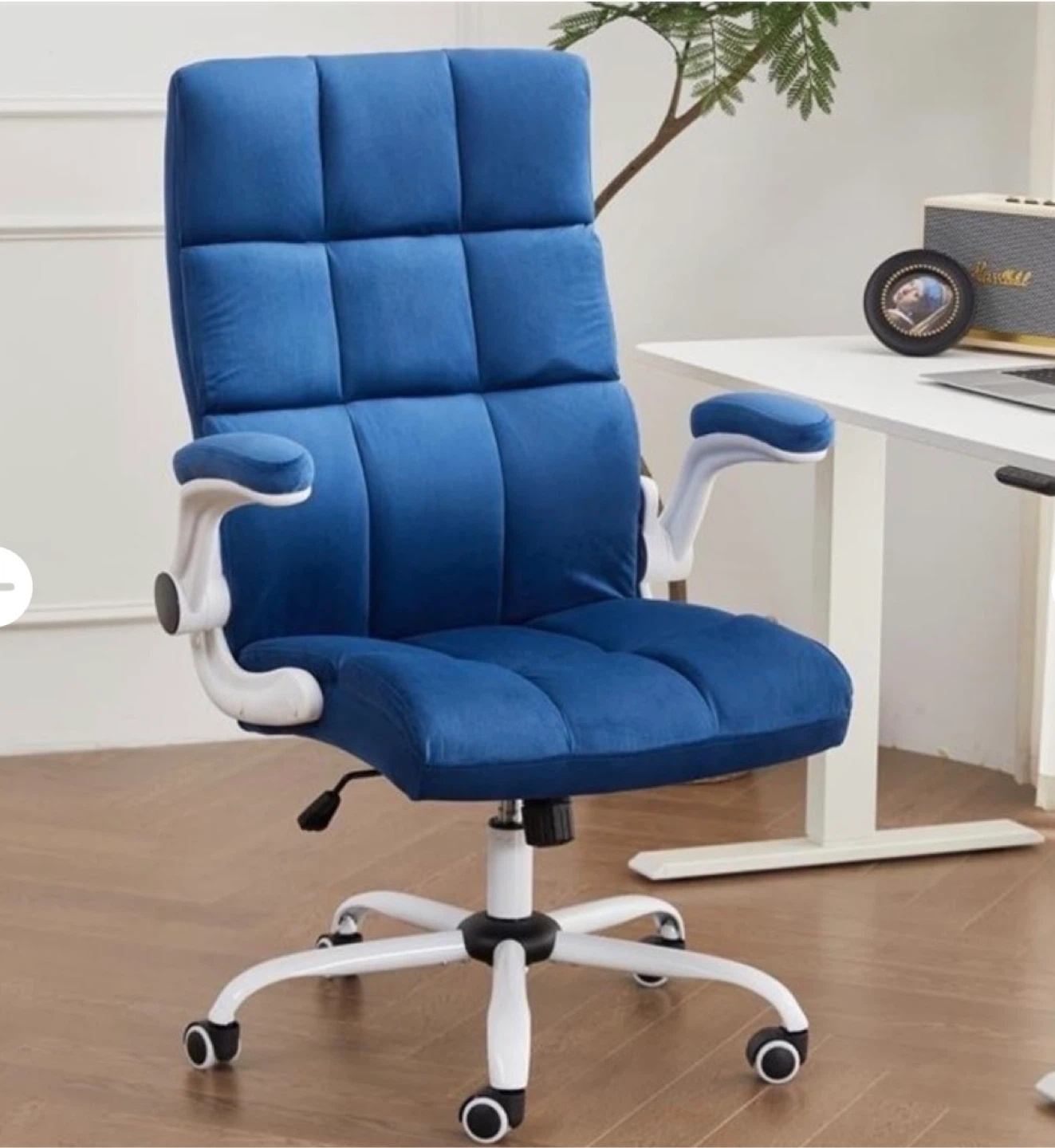 HousePrint Velvet Office Chair - Blue, Large - photo 2