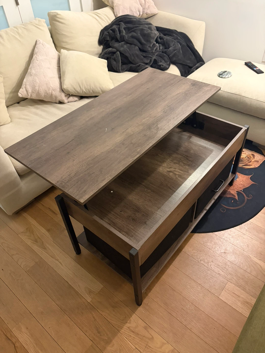 Lift Top Coffee Table - Brown Wood - photo 2