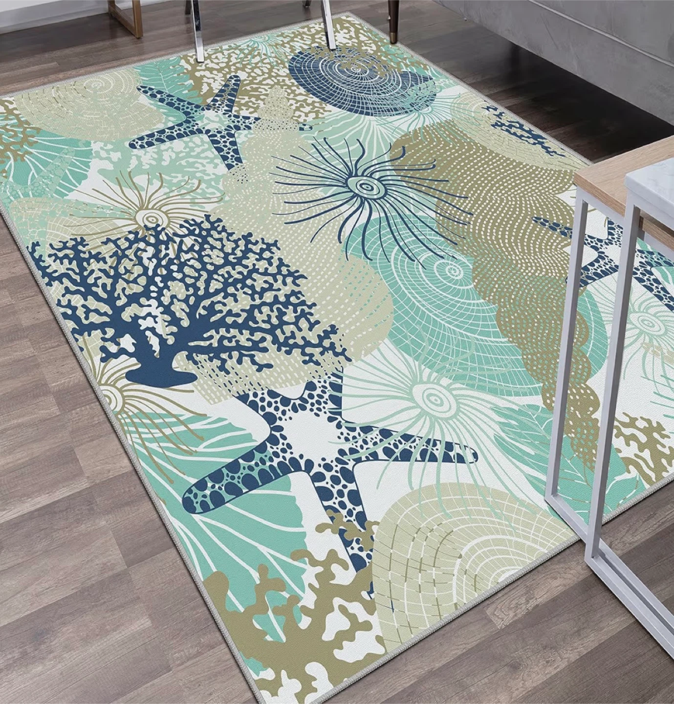 Coastal Style Area Rug - Sea Life Design