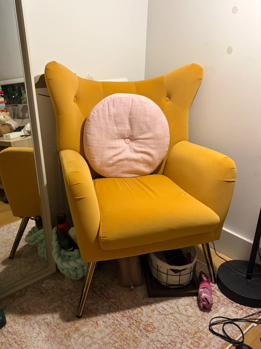 Yellow Wingback Accent Chair