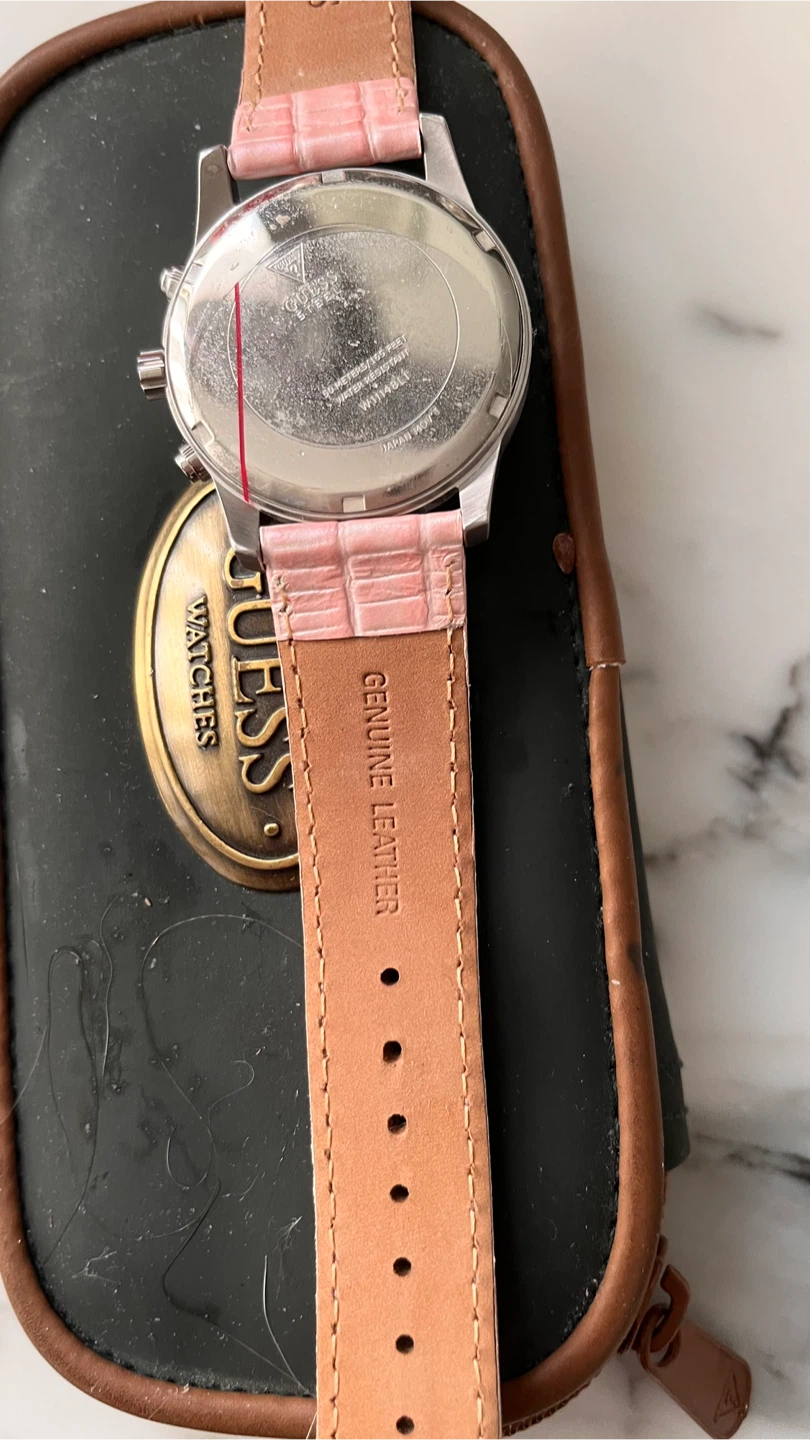 Guess Pink Leather Watch