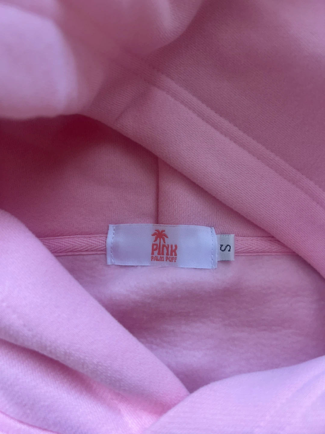Pink Palm Puff Hoodie - Size Small - photo 3