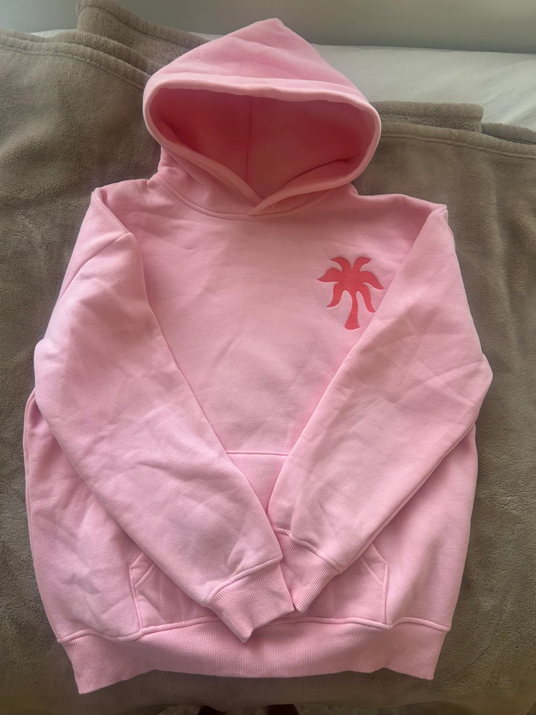 Pink Palm Puff Hoodie - Size Small