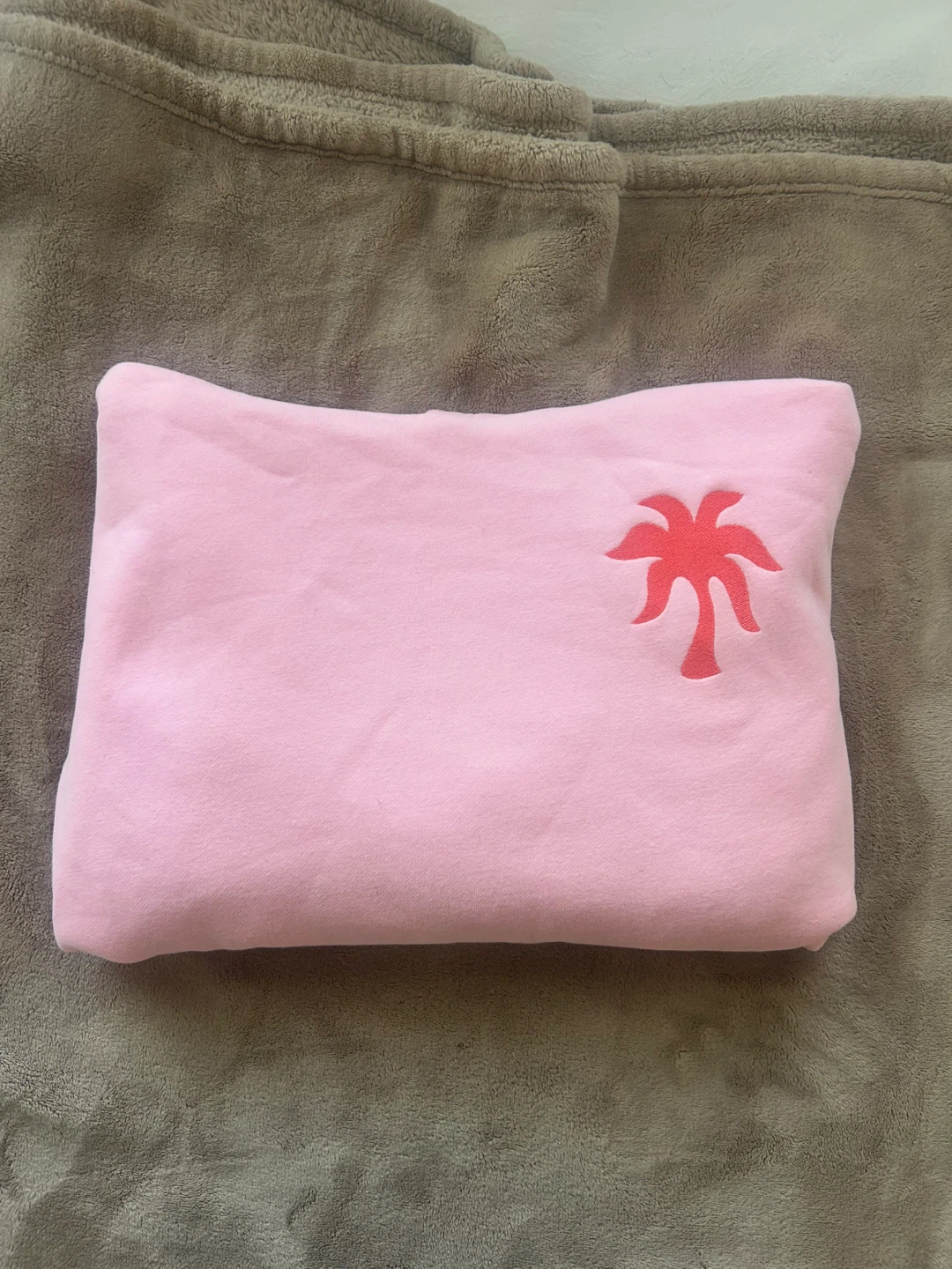 Pink Palm Puff Hoodie - Size Small - photo 4