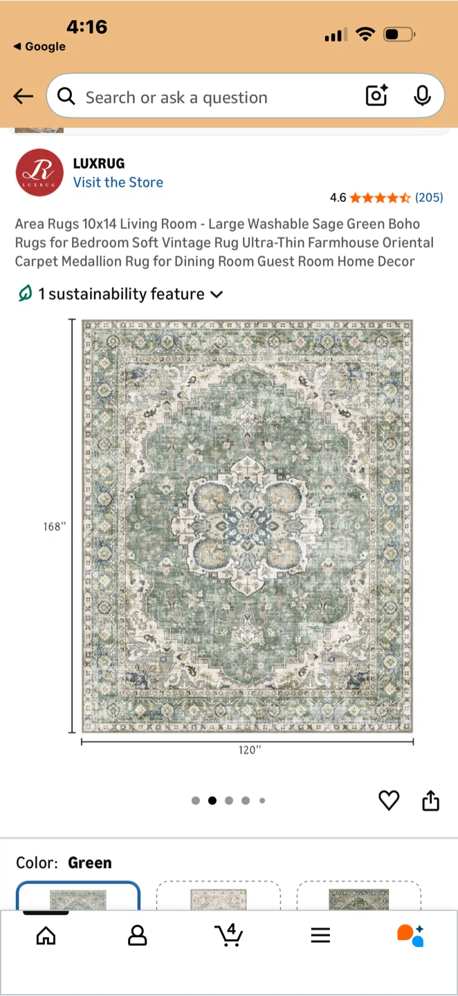 LUXRUG Area Rug 10x14 Sage Green - photo 5