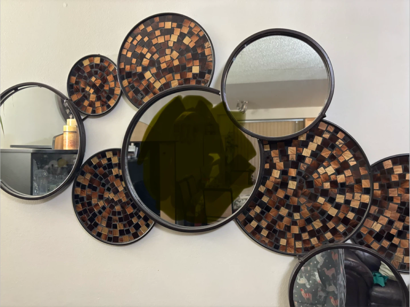Mosaic Round Mirrors Wall Decor - photo 3