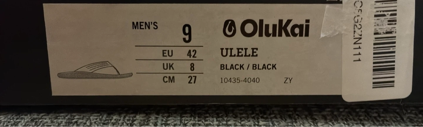 New OluKai Ulele Black Sandals - Men's Size 9 - photo 5