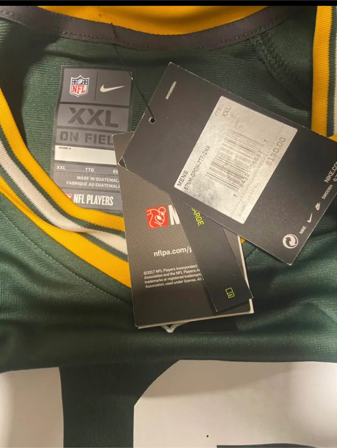 🥕Nike Green Bay Packers Rodgers Jersey - XXL - photo 3