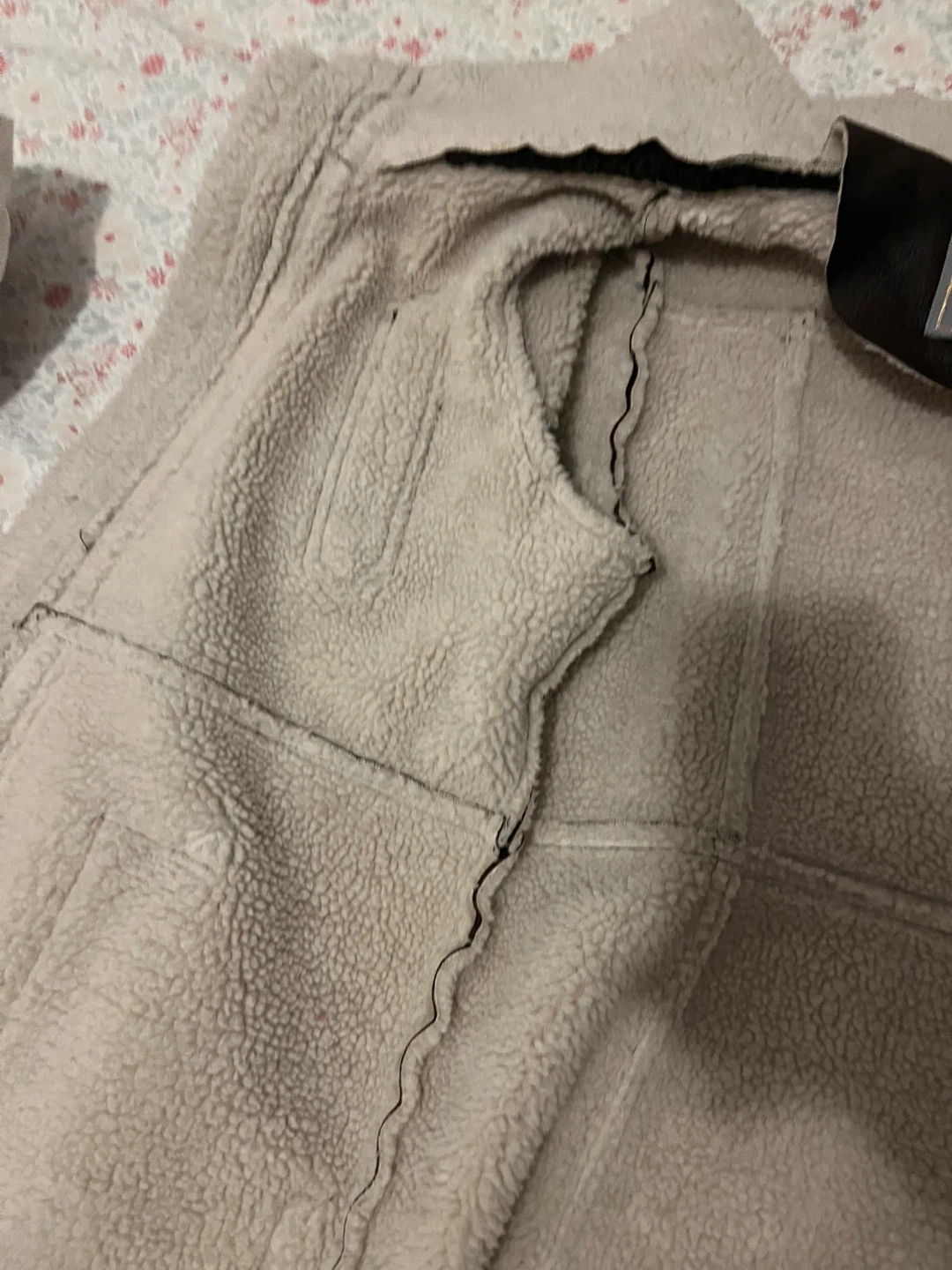 Steve Madden Brown Faux Leather Shearling Coat - M - photo 4